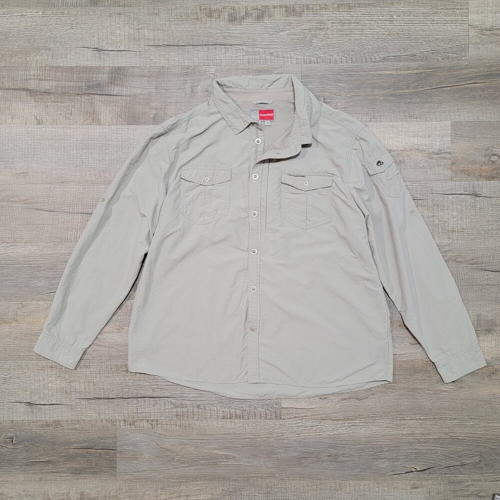 Craghoppers Button Up Shirt Mens‎ XXL Long Sleeve Insectshield Tactical Outdoors